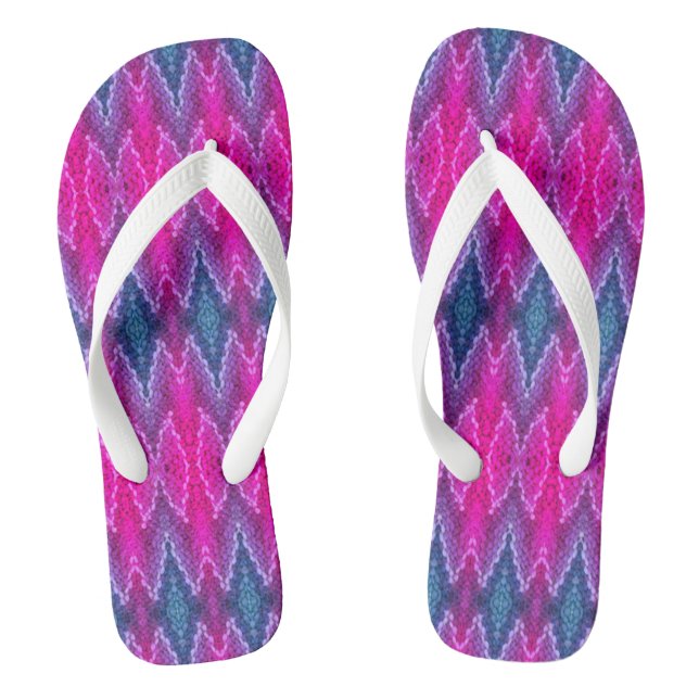 Flip Flops - Kaleidoscope in Pink and Blue (Footbed)
