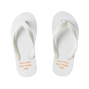 Flip Flops Kids Uni White - Own Color by Oranjeshop at Zazzle