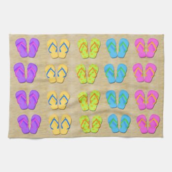Flip Flops Kitchen Towel by TheHomeStore at Zazzle