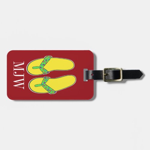 Flip Flops Luggage Tag 3 with Different Back Text