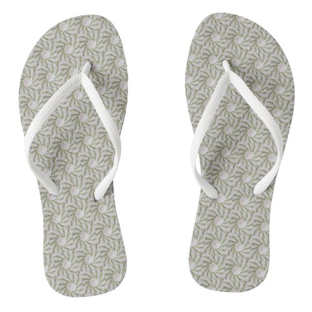 Flip Flops - Mosaic Spirals in Green Crochet (Footbed)