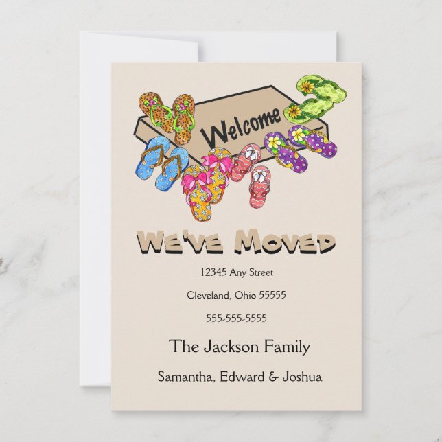 Flip Flops Moving Announcement (Front)