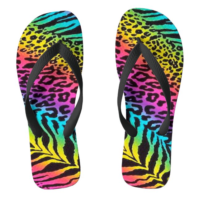 Flip Flops/Multicolored Animal Print Flops (Footbed)