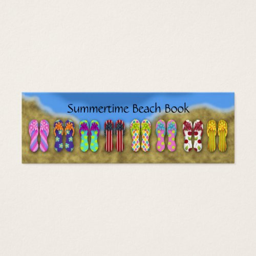 Flip Flops Ocean Bookmark Business Card Templates