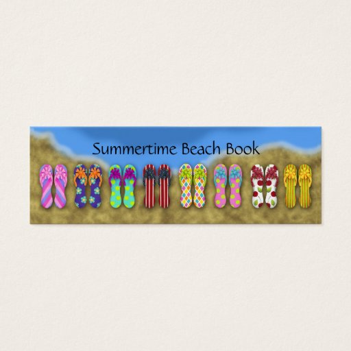 Customizable Flip Flops Ocean Bookmark Business Card Templates