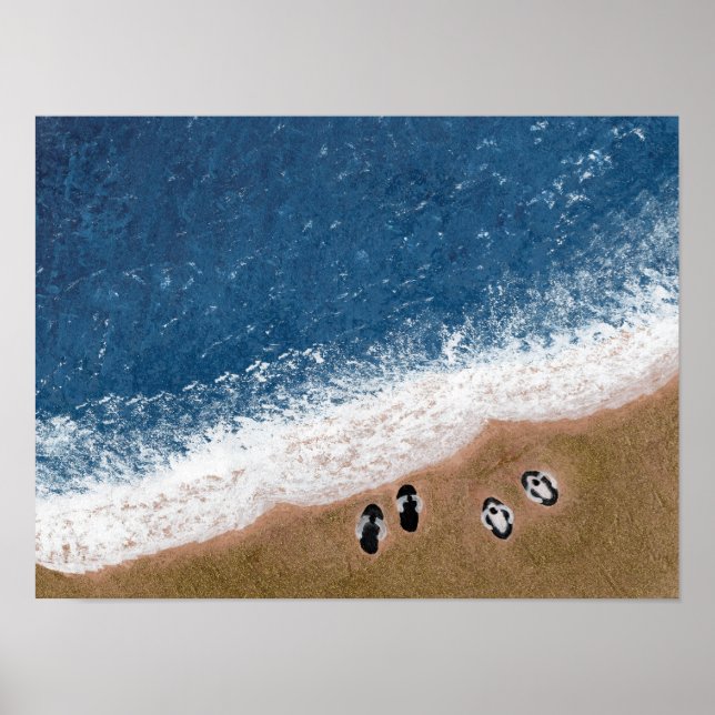 Flip Flops on the Beach Sand Poster (Front)
