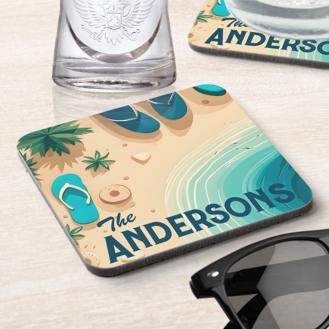 Flip Flops on the Beach Signature  Beverage Coaster (Creator Uploaded)