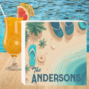 Flip Flops on the Beach Signature Wooden Box Sign
