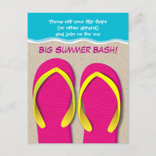 Flip Flops On the Beach Summer Party Invitation