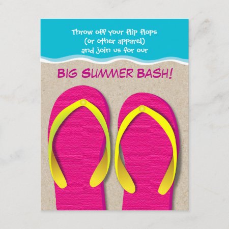 Flip Flops On The Beach Summer Party Invitation