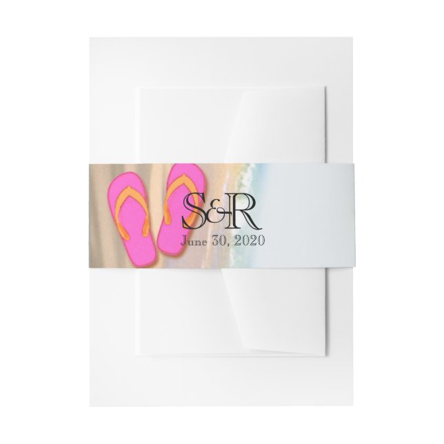 Flip Flops on the Beach Wedding Belly Band (Front Example)