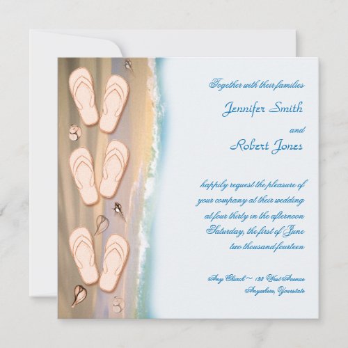 Flip Flops on the Beach Wedding Invitation