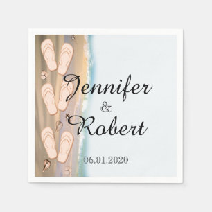 Flip Flops on the Beach Wedding Napkins