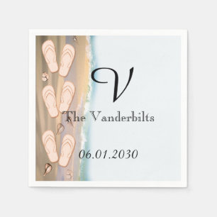Flip Flops on the Beach Wedding Paper Napkins