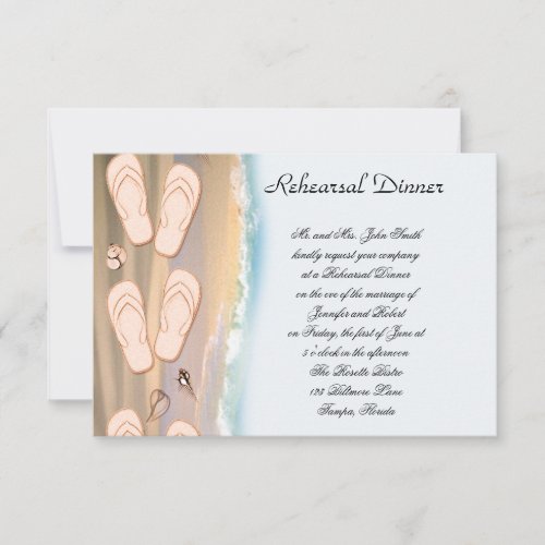 Flip Flops on the Beach Wedding Rehearsal Invitation