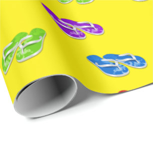 Flip-flops on Yellow Wrapping Paper