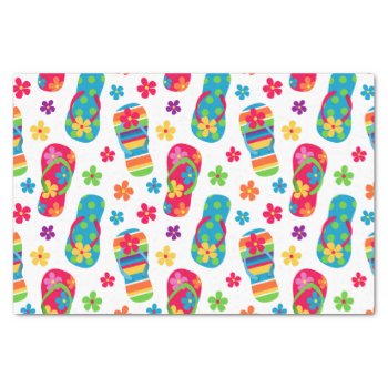 Flip Flops Pattern Tissue Paper by pinkinkart at Zazzle