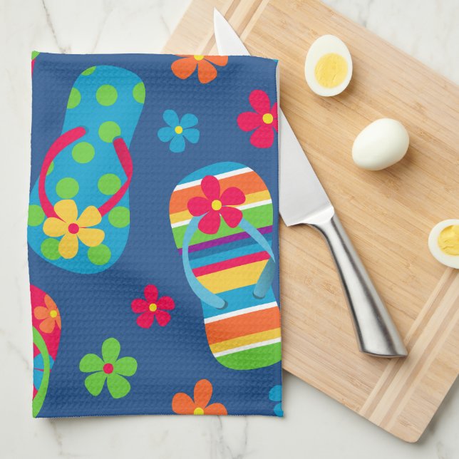 Flip Flops Pattern Towel (Quarter Fold)