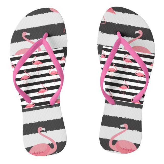 Flip Flops, Pink Flamingo Flip Flops (Footbed)