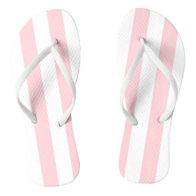Flip Flops Pink & White Stripe (Footbed)