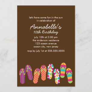 Flip Flops Pool and Summer Party Invitation