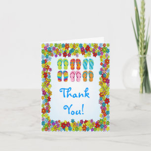 Flip Flops Pool Party Thank You Note Card