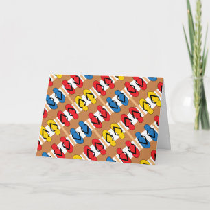 Flip Flops Primary Colors Stripes Card