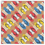 Flip Flops Primary Colors Stripes Fabric