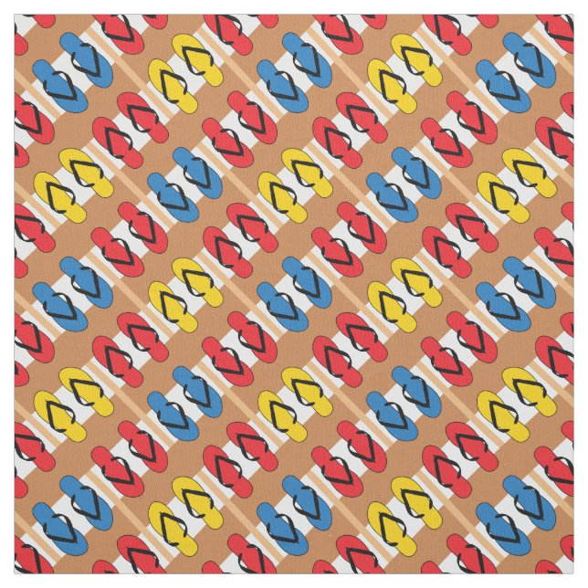 Flip Flops Primary Colors Stripes Fabric (Swatch)