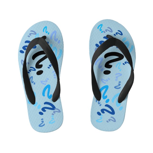 Flip Flops - Question Marks in Blue (Footbed)