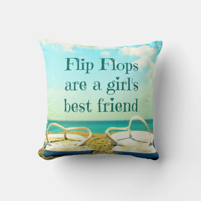 Flip Flops Quote Pillow (Front)