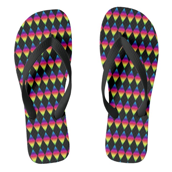 rainbow flip flops with diamonds