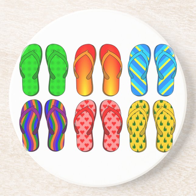 Flip Flops Sandstone Coaster (Front)