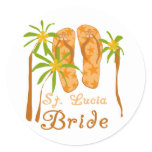 Flip Flops St. Lucia Bride Classic Round Sticker