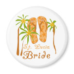 Flip Flops St. Lucia Bride Magnet