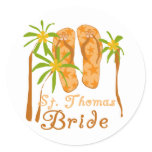 Flip Flops St. Thomas Bride Classic Round Sticker