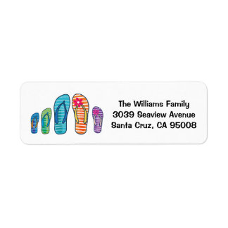 Flip Flops Summer Beach Pool Family Label