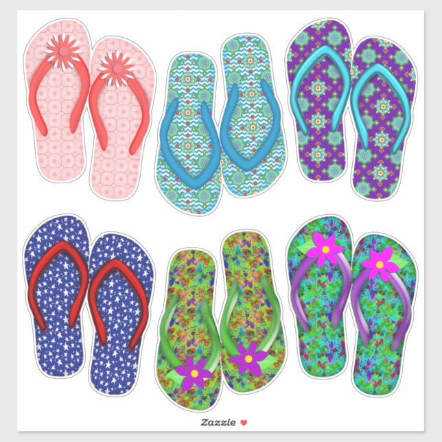 Flip Flops | Summer Shoes Sticker (Sheet)