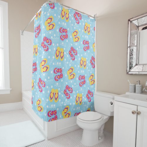 flip_flops summer shower curtain