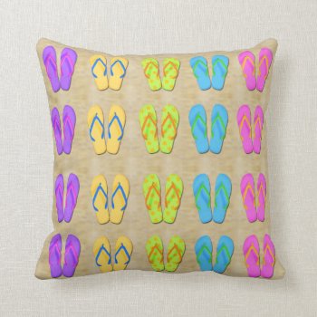Flip Flops Throw Pillow by TheHomeStore at Zazzle