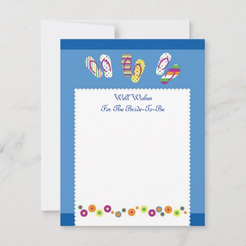Flip Flops Well Wish Bridal Shower Card Invitation