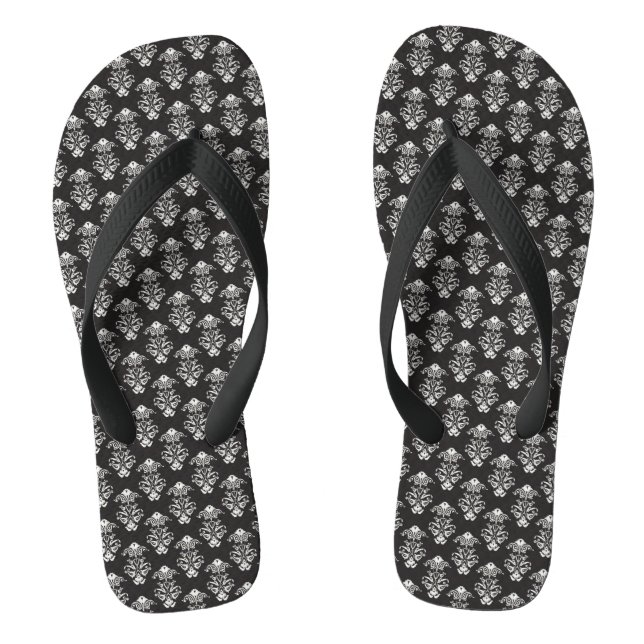 Flip Flops/White Damask Flops (Footbed)