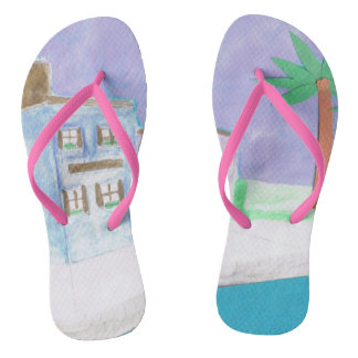 Flip-flops with a Caribbean Scene Flip Flops