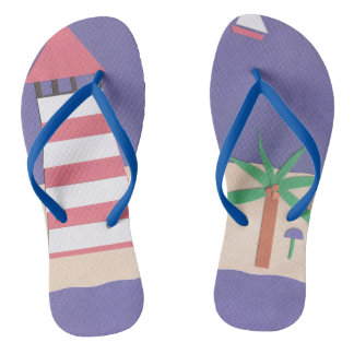 Flip-flops with a Lighthouse and Palm Tree Flip Flops