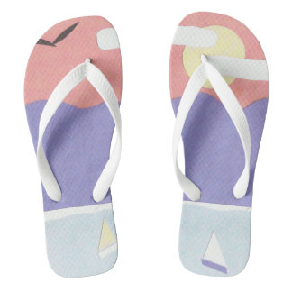 Flip-flops with a Mountain Sunset Design Flip Flops