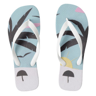 Flip-flops with a Silhouetted Beach Design Flip Flops