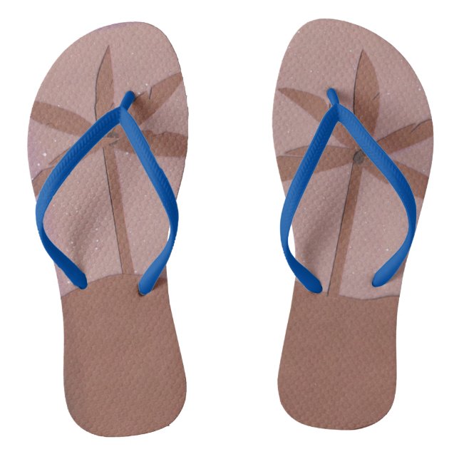 Flip-flops with Nighttime Palm Trees Flip Flops (Footbed)