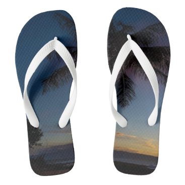 Flip Flops with picture of beach and palm tree Flip Flops with picture of beach and palm tree