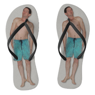 Flip Flops - With tiny guy - Grey Foot Bed