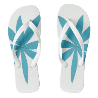 Flip-flops with turquoise star design. flip flops